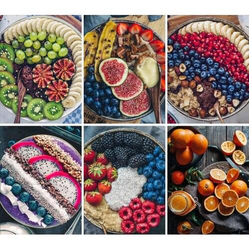 Full Square Round Diamond Painting Landscape Fruit 5D DIY Cartoon Handmade Mosaic Set Embroidery Cross Stitch Home Decor Gift