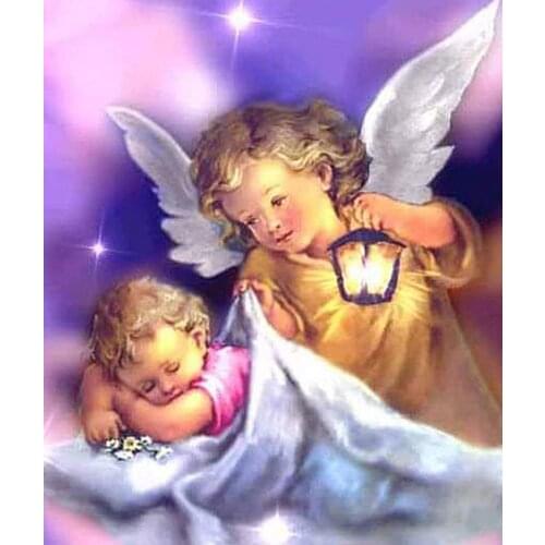 Full round diamond painting angel children diy embroidery mosaic diamond dotz rhinestone picture puzzle toy drawing wall decor