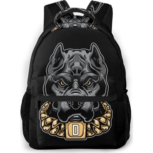 Pitbull Rebelled,dog Backpack for Girls Boys Travel RucksackBackpacks for Teenage school bag