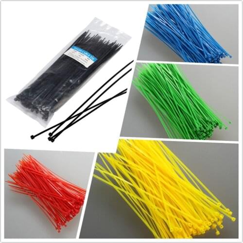 100QTY 5 Color Cable Tie Bar Plastic Self-Locking Nylon Wire Zip Ties Steggel Tie Zap Strap Zip Fastener