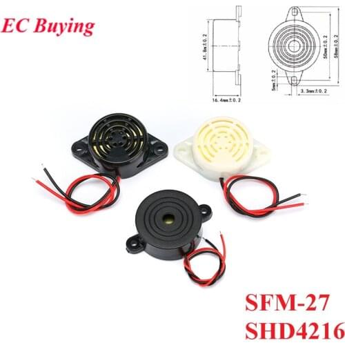 SFM-27 DC 3-24V 12V Alarm High-decibel Electronic Buzzer Beep Alarm Intermittent Continuous Beep For Arduino Car Van SHD4216
