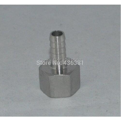 Homebrew Hardware Stainless Steel Hose Barb - 1/2" Female Thread x 3/8"Barb, winemaking Pipe fitting