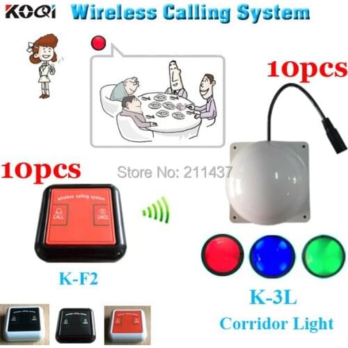 Waiter caller system K-F2 100% waterproof bell for client in the private room and K-3L room light for waiter in the corridor
