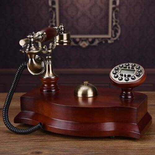 Solid Wood vintage phone household vintage fixed telephone/Redial/Hands-free/backlit Caller ID