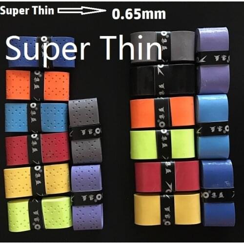 60pcs/lot Super thin 0.65mm/Perforated overgrip/tacky feel grip-tennis racket/padal tennis/squash