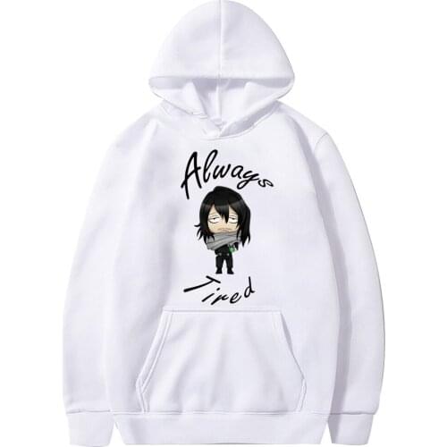 My Hero Academia Shoto Aizawa Always Tired Printed Hoodie Japan Anime Harajuku kawaii Sweatshirt Women Men Hoodies Male Clothes