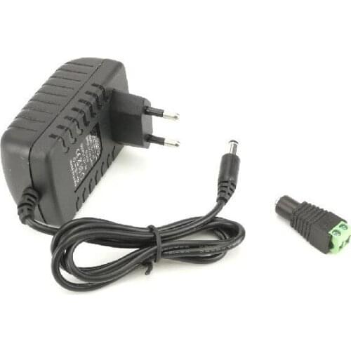 220V 110V to 12V LED Light Transformer Power Supply Adapter 2A + Female Connector for SMD 3528 LED Strip Lamp Warm White Red CE