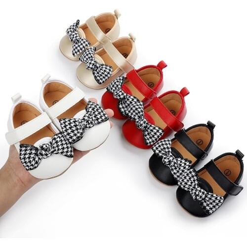 0-18M Infant Girls Indoor First Walkers Baby Soft-Soled Bow-Knot Princess Shoes Toddler Baby Walking Flats Kids Shoes Casual
