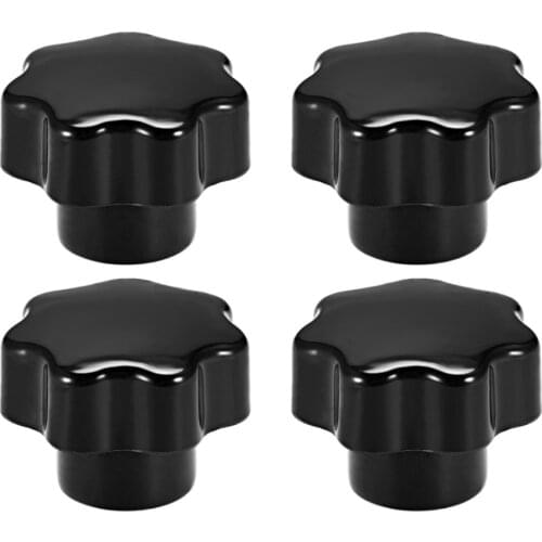 Uxcell High Quality New 4pcs M8 M6 Thumb Nuts Brass Insert Female Thread Star Knobs Grip Handle Clamping Knob Manual Nuts Black