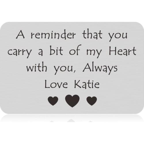 Wallet Insert Card Anniversary Birthday Gifts for Him Men Husband Valentine From Wife Girlfriend Boyfriend Gift for Groom Fiance