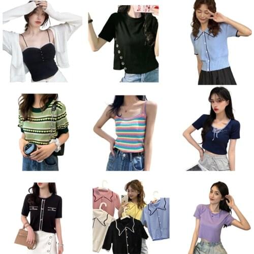 Y2K women 2021 high quality cotton tops summer slim streetwear vintage short-sleeved t shirt 90s girls