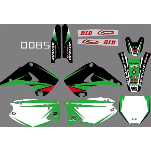 0085 motorcycle Team Graphic & Backgrounds Decal Stiker Kits for Kawasaki KX125-250 2003-2012