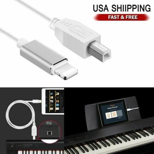 1/2PCS Lightning to Type-B MIDI Keyboard Converter Cable 1M For iPhone iPad IOS Audio Cable Guitar Parts & Accessories