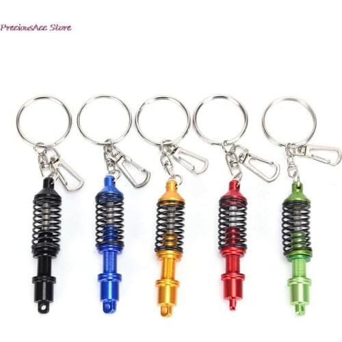 1 PC Car Auto Coilover Spring Shock Absorber For Car Suspension Keychain Key Chains Ring Keyrings 11.5*1.5 CM