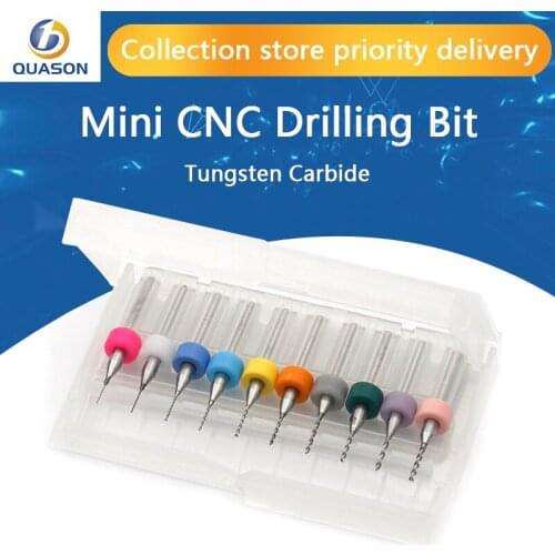 10pcs 0.3mm to 1.2mm PCB mini drill Bit tungsten steel carbide for print circuit board cnc drill Bits Machine