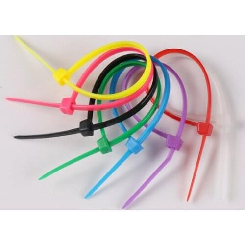 100pcs Cable tie fastening tape 2.5mm width 100mm length