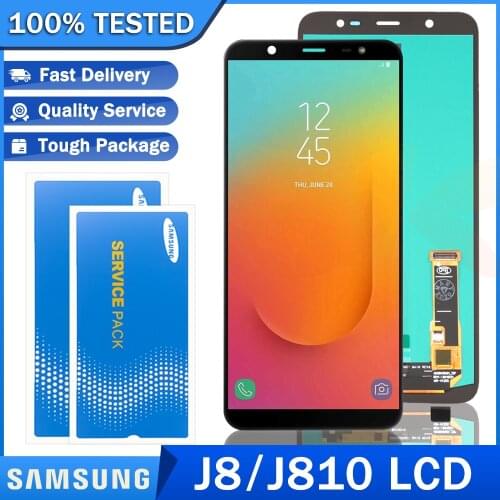 6.0'' Original LCD for SAMSUNG Galaxy J8 J810 J810F J810F/DS Super AMOLED Display Touch Screen Digitizer Repair Parts