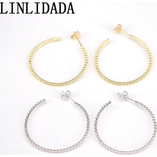 6Pairs, Gold / Silver Color Simple C Shape Stud Earrings Fashion Wedding Big Round Elegant Statement Earrings