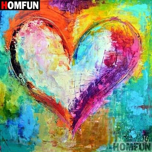 HOMFUN 5D DIY Diamond Painting Full Square/Round Drill "Color heart" 3D Embroidery Cross Stitch gift Home A09037