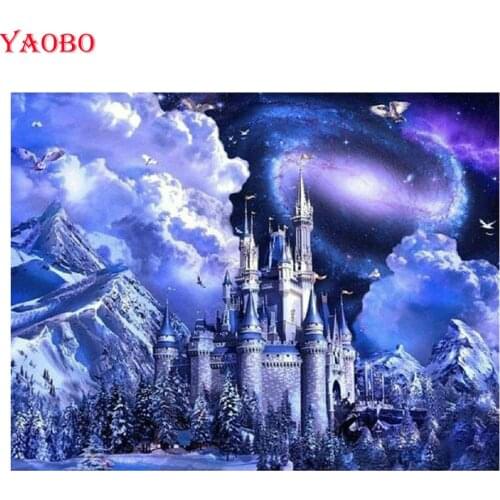 DIY 5D Diamond Painting Castle landscape Diamond Embroidery bead Cross Stitch Mosaic Pictures of Rhinestones Painting by Numbers