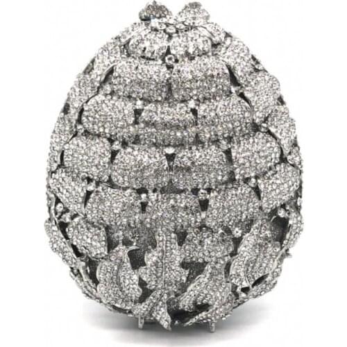 Pineapple Flower Diamond Dinner Bag Hollow Metal Diamond Hard Case Cosmetic Bag