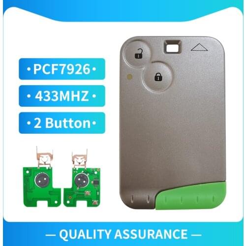 XNRKEY Remote Smart Key 2 Button Card 433MHZ Pcf7926 Transponder Chip for Renault Laguna 2 Espace Control