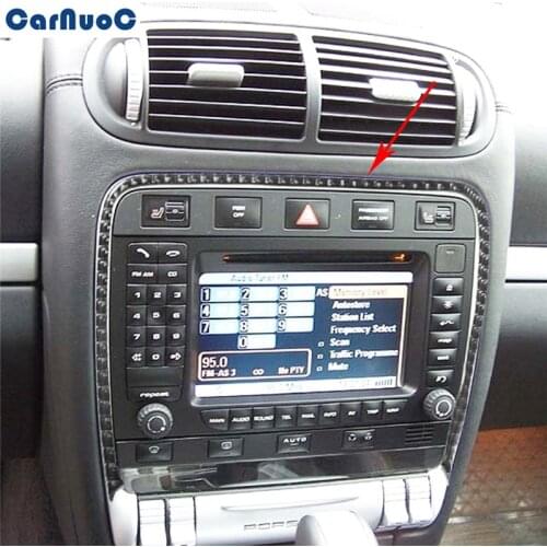 For Porsche Cayenne Sport SUV 2003-2010 With Navigation System Car Center Console Panel Frame Trim Decal Carbon Fiber Sticker