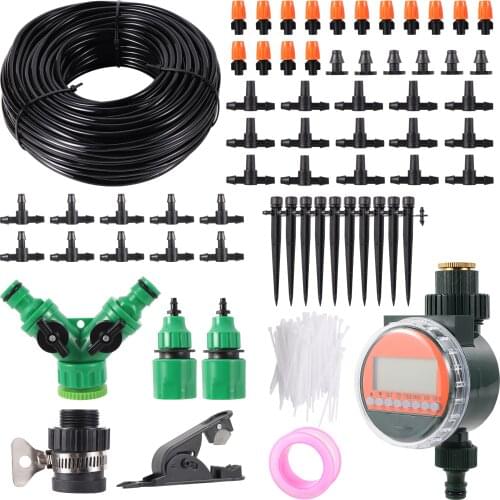 Home Garden Smart Water Timer Automatic Irrigation Kit Misting Spraying Drip Irrigation Watering Kit Flower Vegetable Sprinklers