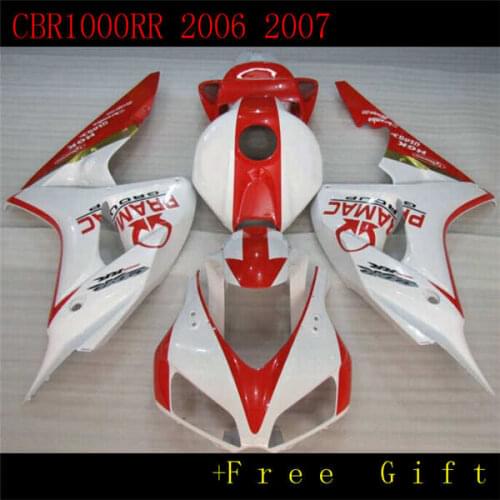 Mold Full Fairings For CBR1000RR 2006 2007 CBR 1000 RR 06 07 CBR 1000RR Body Kit Red White ST66
