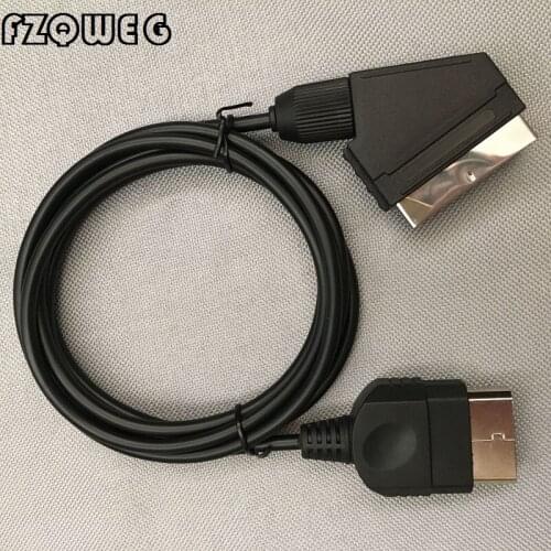 FZQWEG 5 PCS Black 1.8M Audio Video AV Scart Cable for Xbox Console EU Version