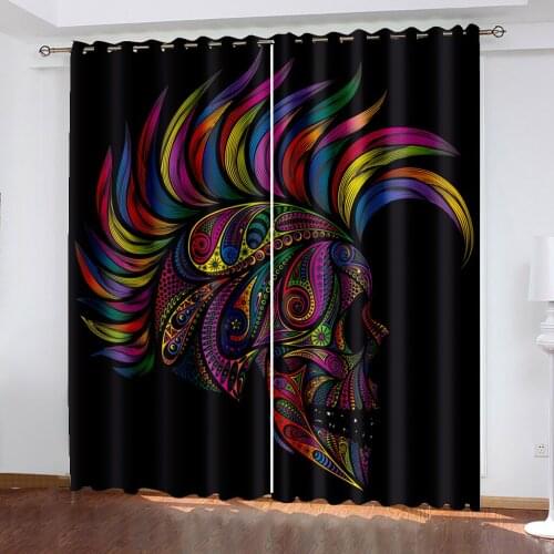 Living Room Bedroom Shading Decorative Grommet Curtains Punk Style Home Textile Decorative Grommet Curtains