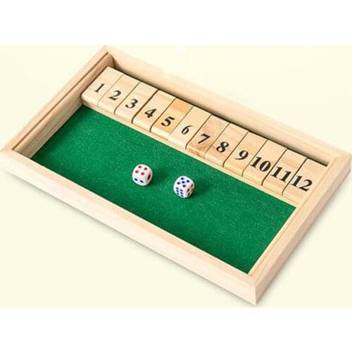 Shut The Box Game Wooden Dice Game 2 Player, Travel Educational Toys for Family Parent-Child for The Party Family or Bar