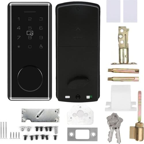 Bluetooth APP Password Card Smart Door Lock Indoor Security System with 2 Mechanical Keys for TTLOCK cerradura electronica