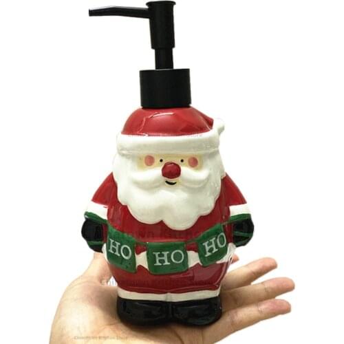 Exquisite Bathroom Soap Dispenser Handpainted Cute Santa Claus Porcelain Lovely Decoration Collectible European Style