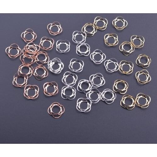50pcs 9mm Flower Beads Caps Big Hole 5mm Thin Bead End Cap DIY Brass Jewelry Making