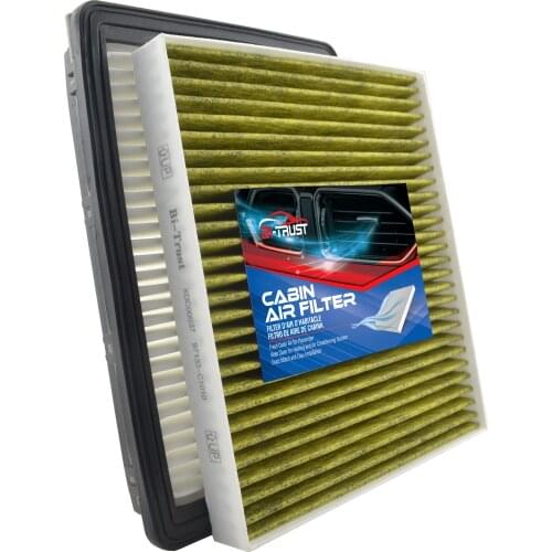 Bi-Trust Set of Engine & Cabin Air Filter Activated Carbon Replacement for Hyundai Sonata 2015 2016 2017 2018 2019 28113-C1100