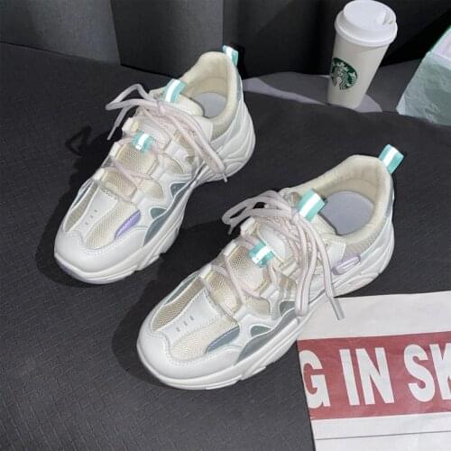 Women Platform Sneakers Fashion Mesh Chunky Ladies Casual Shoes Spring Comfortable White Daddy Shoes Zapatos de mujeres