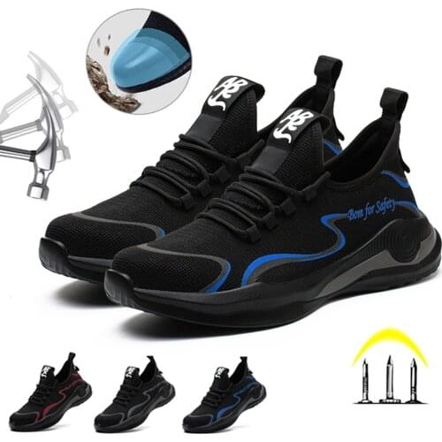 Fashion Men Women Work Shoes Steel Toe cap Safety Boots European Standard Anti-smash Anti-puncture Sport Shoes Safety Shoes New