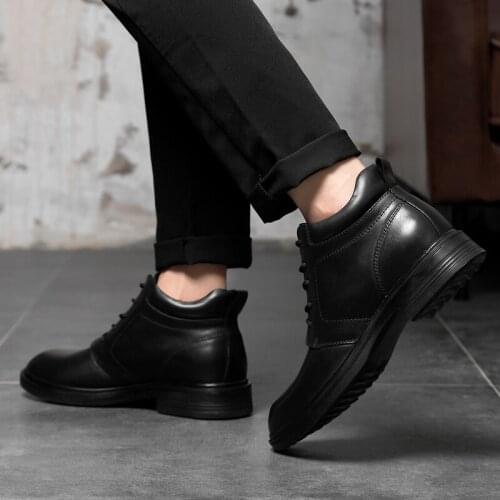 Men Black Casual Shoes Casual Leather Shoes Men Mens Boots Sneakers Fashion Sneaker Man Outdoor Footwear 2020 Mens Sport