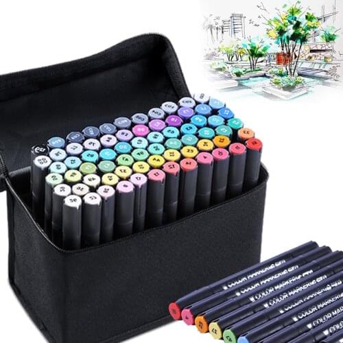 Dual Head Manga Sketching Colored Pens Art Markers Set Painting Bullet Journal Supplies School Single Drawing Letters Whiteboard