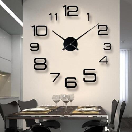 New Home Decoration Wall Clock Big Mirror Wall Clocks Modern Design Wall Clocks Diy Wall Sticker Unique Gift Fashion Clock