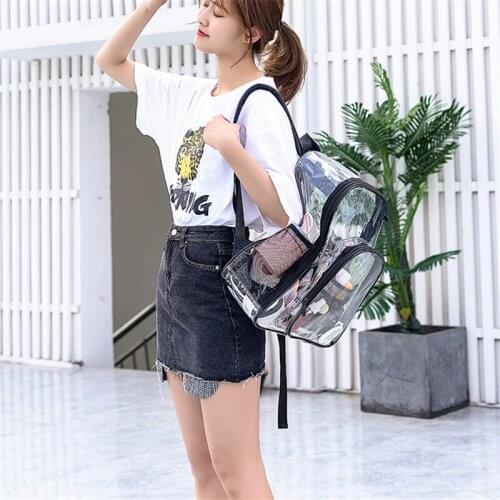 New Design Clear Backpack Heavy Duty See Through Backpack Transparent Large Backpack for College Work Security Travel Sports