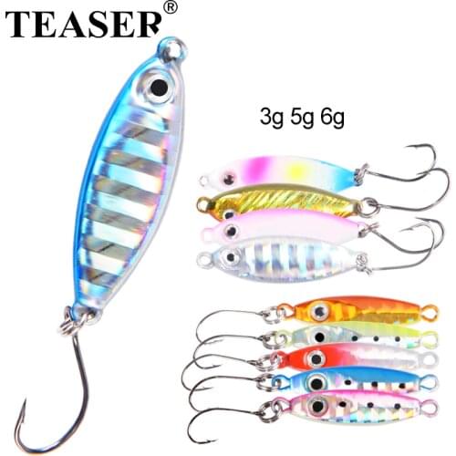 OBSESSION 2pcs Micro Small Jigs Shore Cast Fishing Lure Hook 3g 5g Ocean Freshwater Catch Spoons Culter Bass Artificial Lures