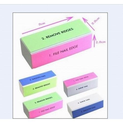 Wholesale Beauty nail salon series 4sides nail art sanding block buffer sponge emery board for nail tips polishing compound foam