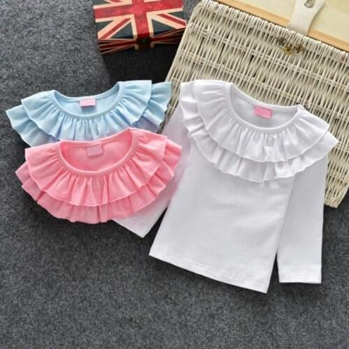 Autumn Newborn Girl Clothes Baby Girls Shirt Long Sleeve T-shirt Cotton Casual Princess Toddler Solid Tops Blouse