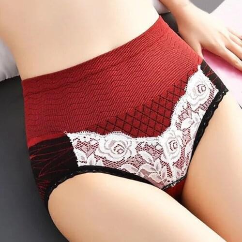 Sexy Mesh Cotton Underpants High-Waist Lace Womens Panties Sexy Hip Lift Breathable Female Underwear Intimates Erotic Lingerie