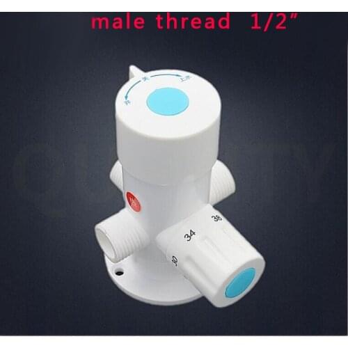 Plastic Male Thermostatic Mixing Valve 1/2" Solar Water Heater Valve Mechanical Induction Thermostatic Mixer Valve Surface Mount