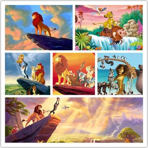 Full Round DIY Diamond Painting Disney Lion King Cross Stitch Kits Gift Diamond Embroidery Mosaic Pattern Home Decor Craft Gift
