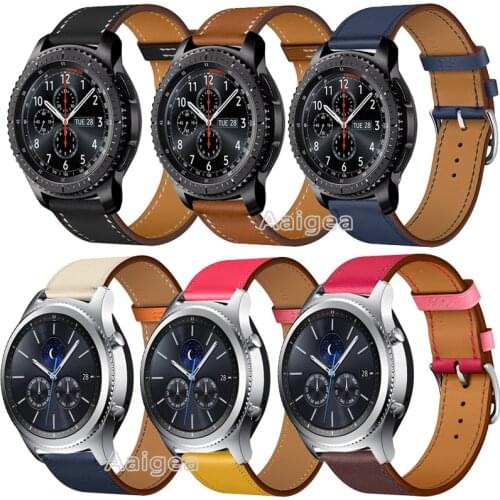Genuine Leather Watch Band Strap for Samsung Galaxy Gear S2 S3 Replacement Fashion Wrist bands straps Correa 20mm 22mm