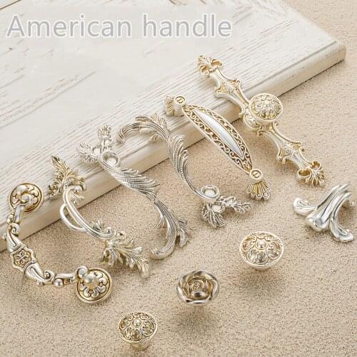 Door Knob Handle Catch Pull Grip Furniture Wardrobe Closet Cabinet Drawer 30mm - 190mm Vintage American Rustic Silver